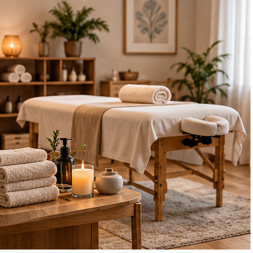 Профессионально оборудованный кабинет массажа