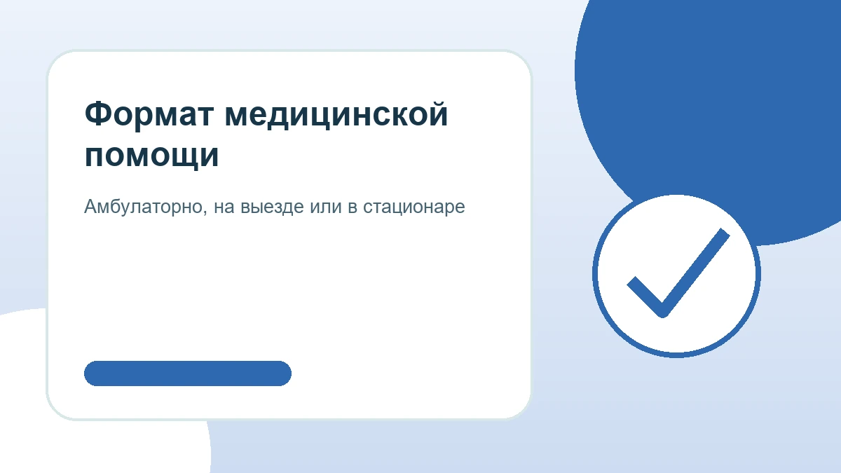 Формат медицинской помощи Формат медицинской помощи